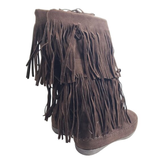 Rampage Women's Size 7.5 Candid Brown Faux Suede Moc Boots - Picture 3 of 7